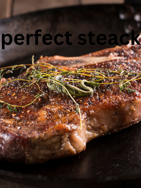 Raw ribeye steak with rich marbling placed on a wooden cutting board, ready for cooking