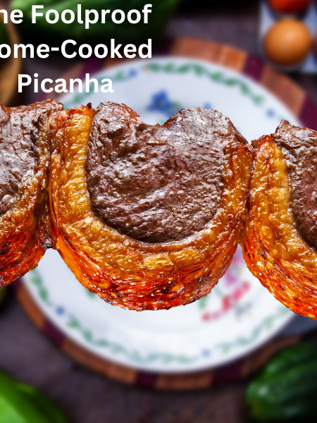 Grilled Picanha slices sizzling on a barbecue with a golden crust and juicy interior. Perfectly roasted Picanha with a crispy fat cap, sliced on a wooden cutting board. Sous vide Picanha cooked to perfection, finished with a pan-seared crust and garnished with herbs.