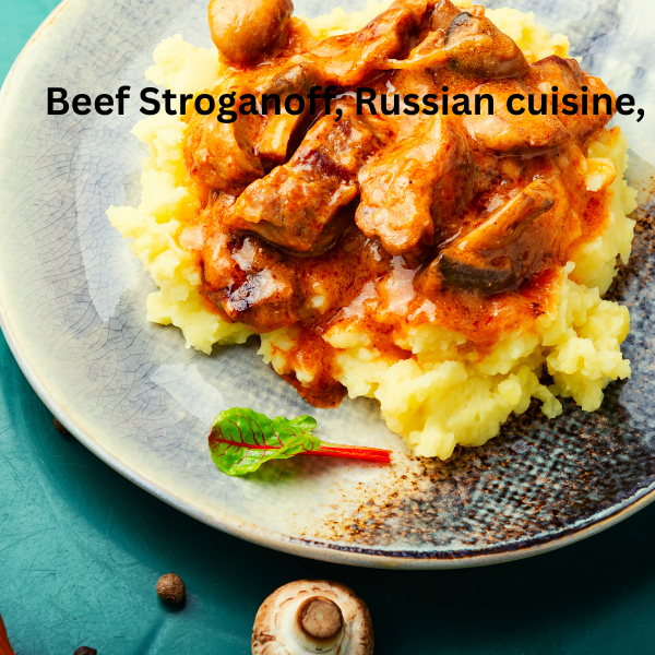 Classic Beef Stroganoff served with egg noodles and fresh parsley garnish